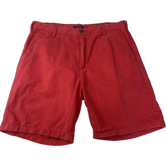 Nautica Chino Shorts Classic Fit Summer Red Casual Mens 36W