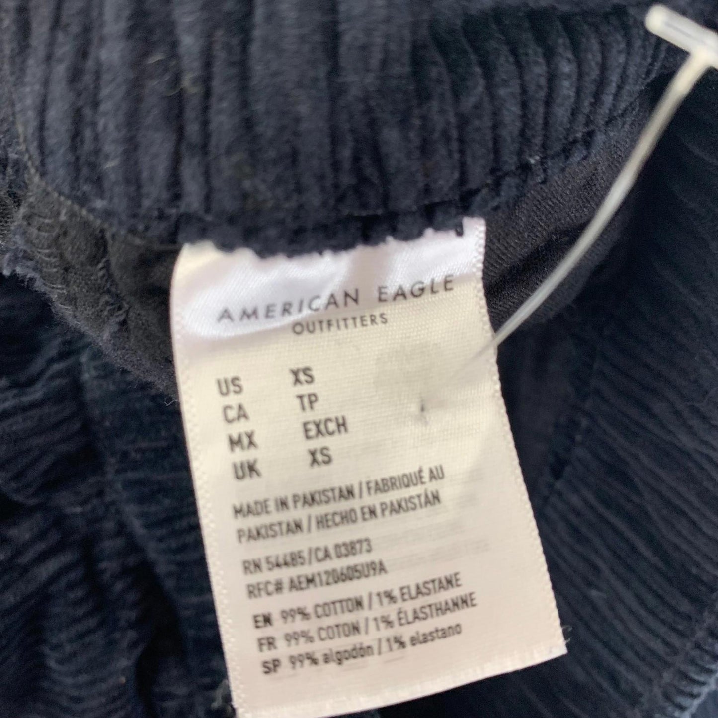 American Eagle Jogger Trousers Corduroy Elasticated Waistband Navy Mens XS