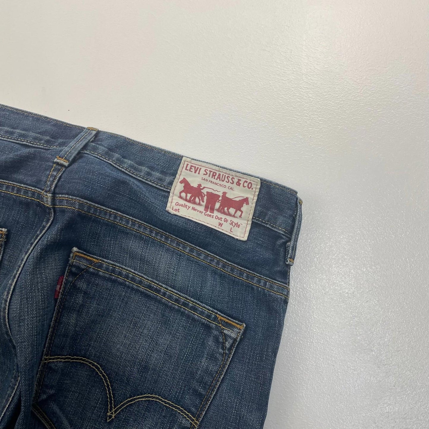 Levi's Straight Leg Denim Jeans Mid Wash Classic Fit Blue Mens W34 L32