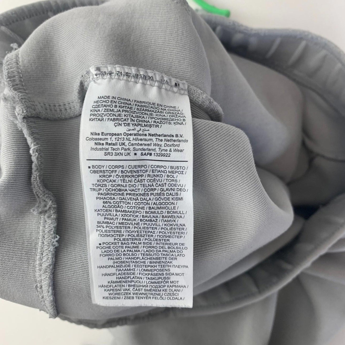 Nike Tech Fleece Joggers Grey Black Activewear Trousers Mens Size S