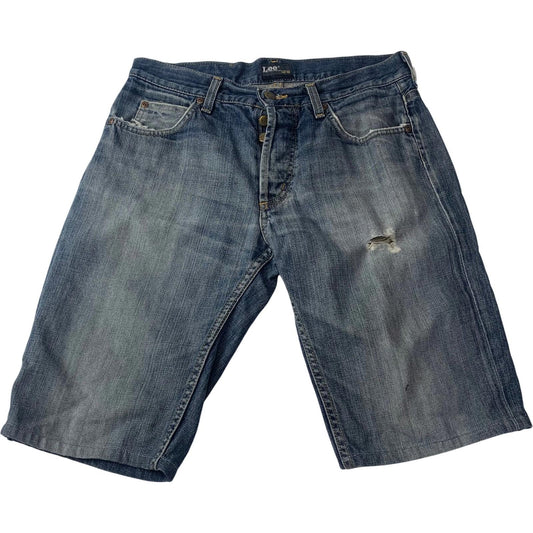 Lee Denim Shorts Distressed Casual Blue Mens W32