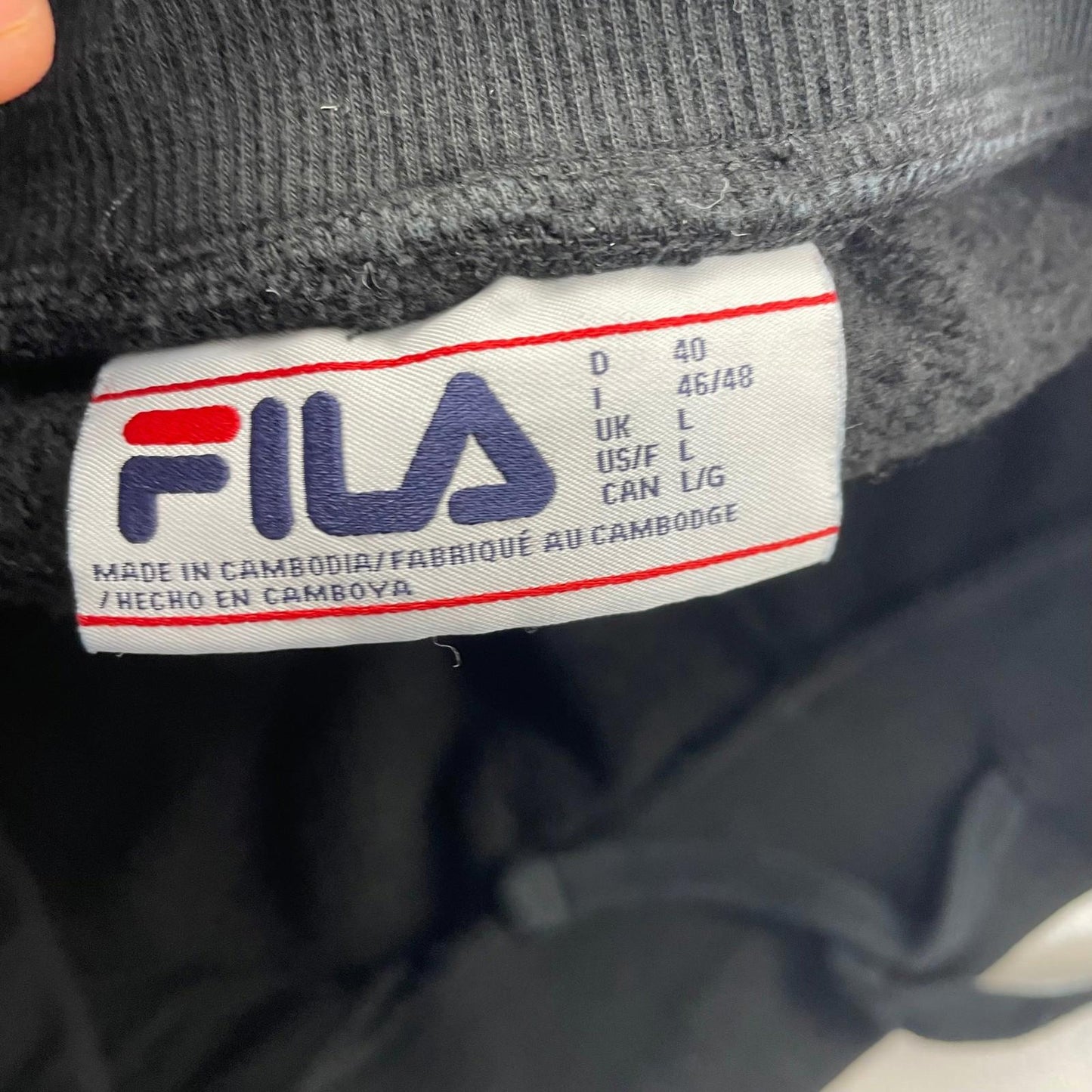 Fila Jogger Sweatpants Elasticated Black Women's Large UK L
