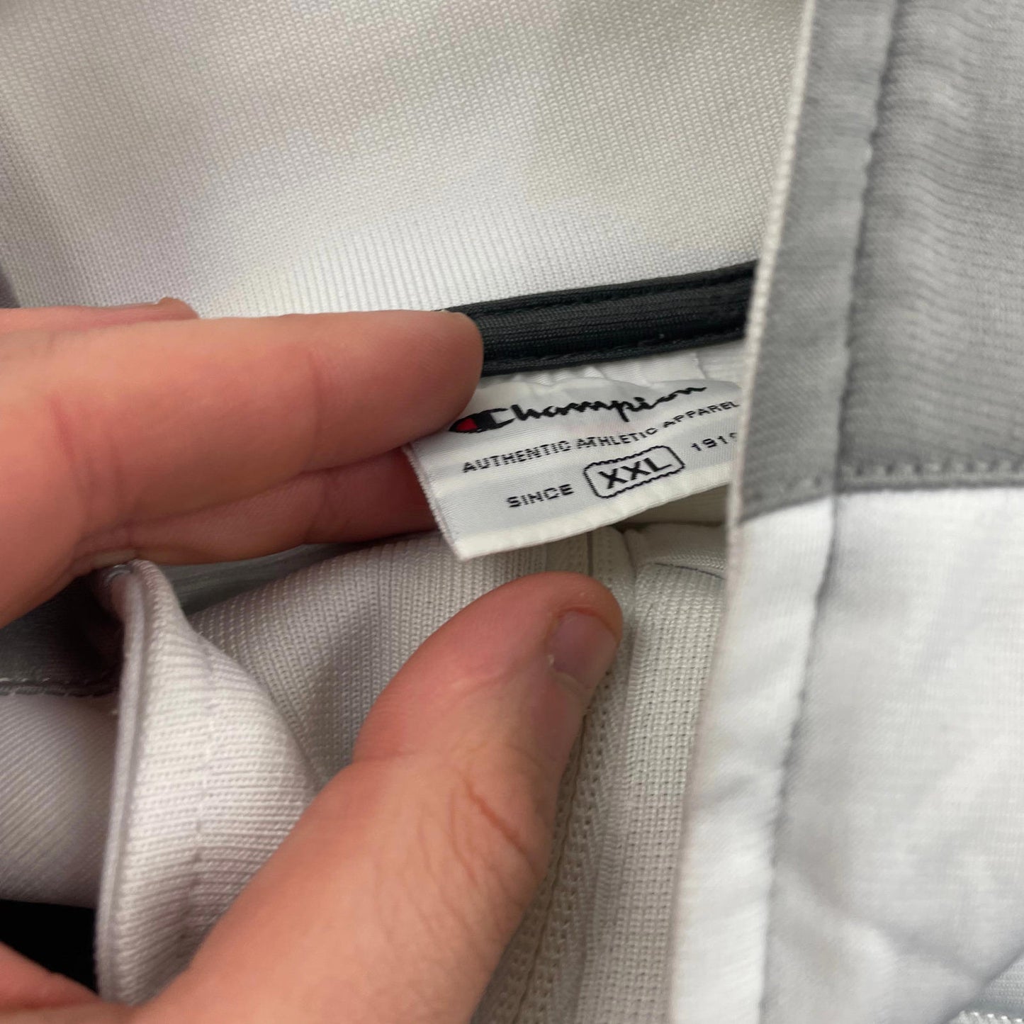 Men’s CHAMPION Grey & White Track Top Jacket , Size 2XL