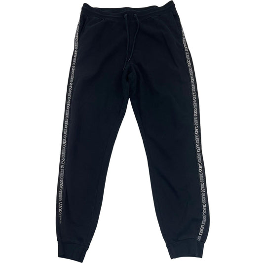 Guess Jogger Track Pant Logo Side Stripe Black Mens Large