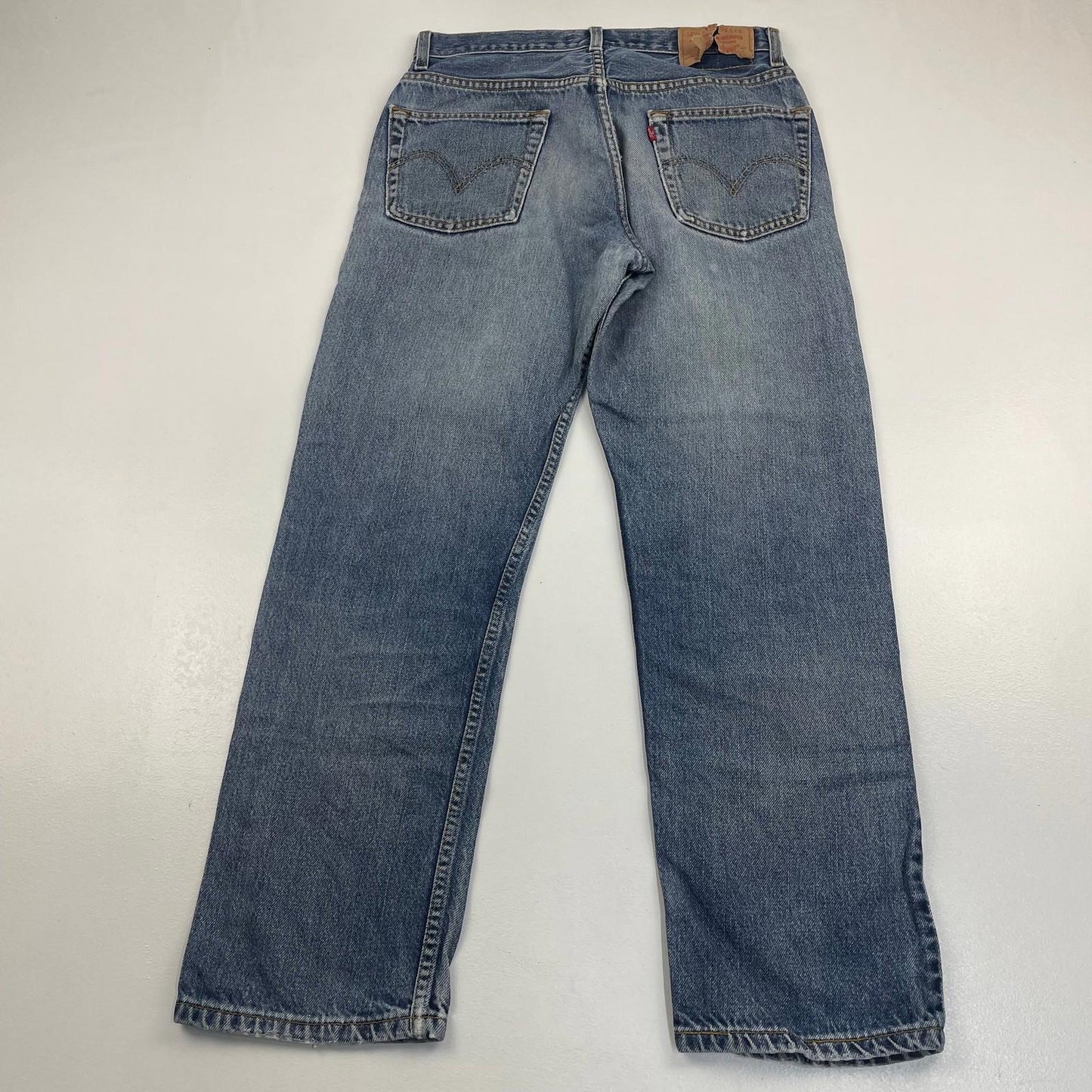 LEVI'S 505 Jeans Regular Fit Classic Stonewashed Denim Blue Mens W31 L30