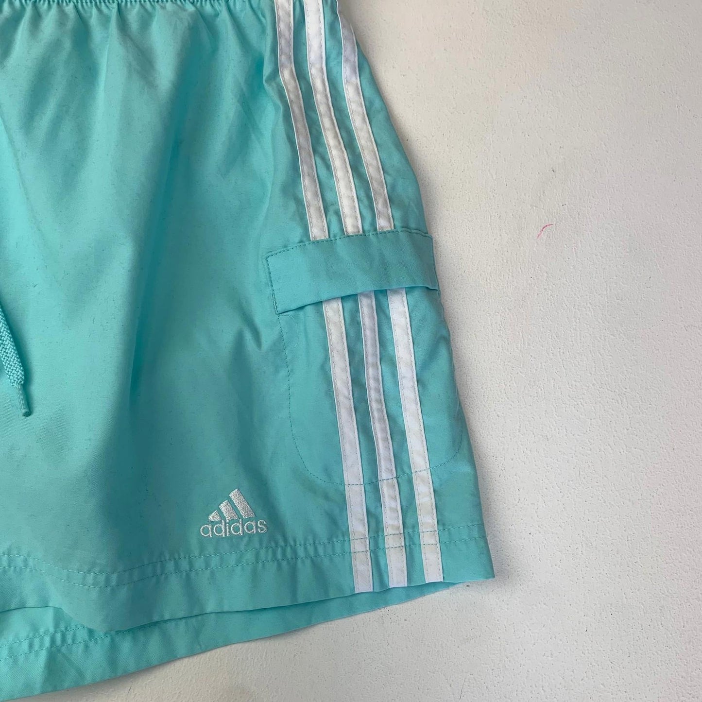 Adidas Women's Activewear Shorts Turquoise Drawstring UK 18