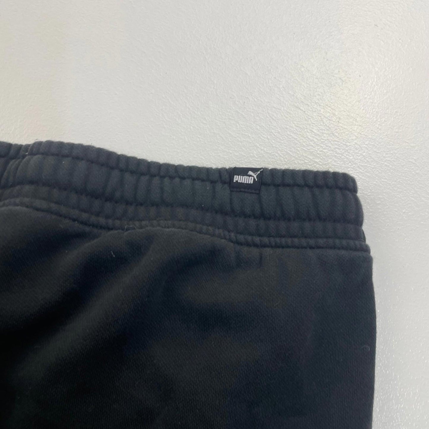 Puma Black Sweat Shorts Embossed Logo Drawstring Waist Mens XL