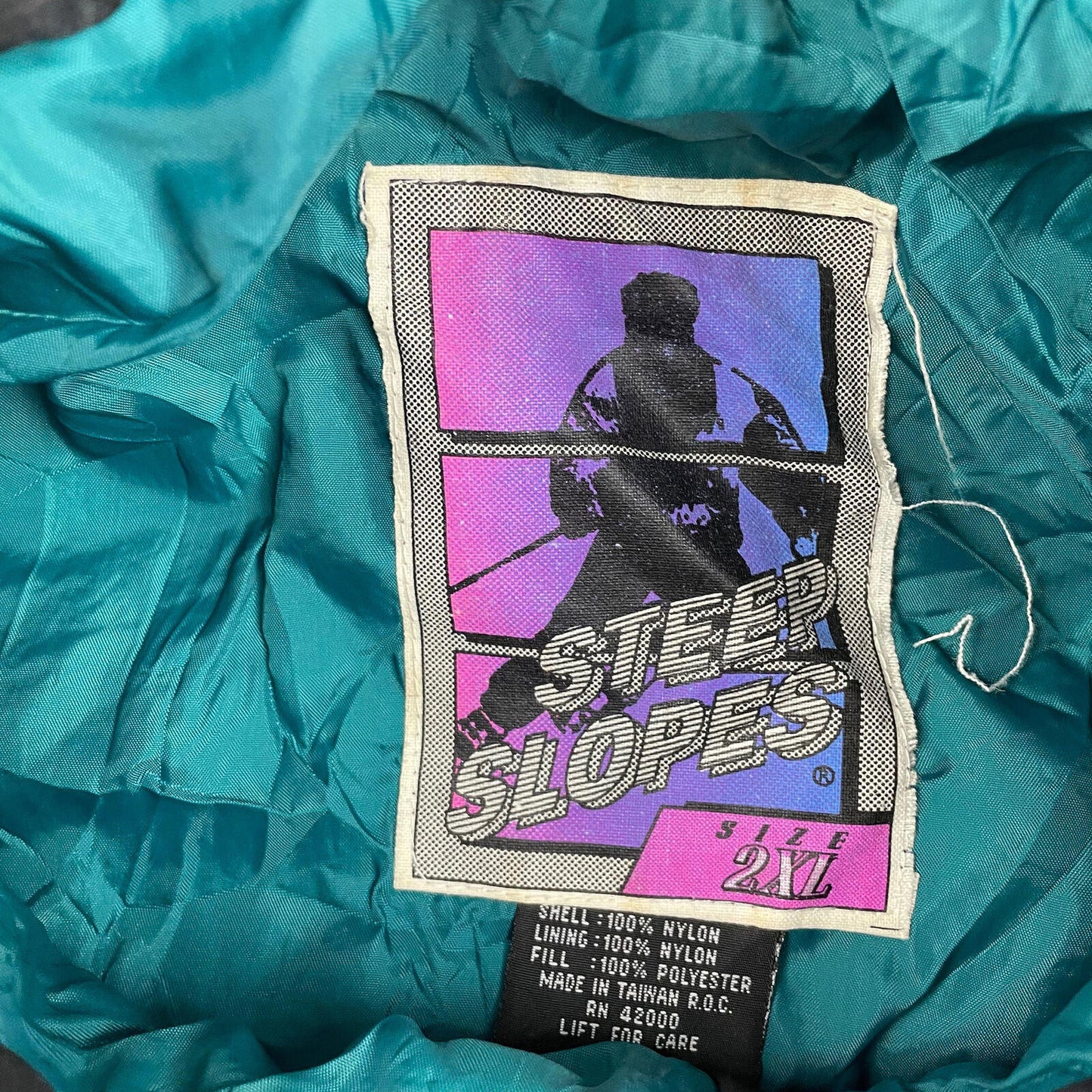 Vintage Men’s STEEP SLOPE Ski Jacket , Black & Green , Size 2XL