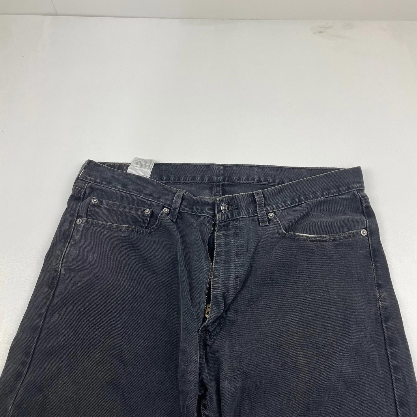 Levi's 505 Regular Fit Straight Leg Black Denim Jeans Mens W36 L30