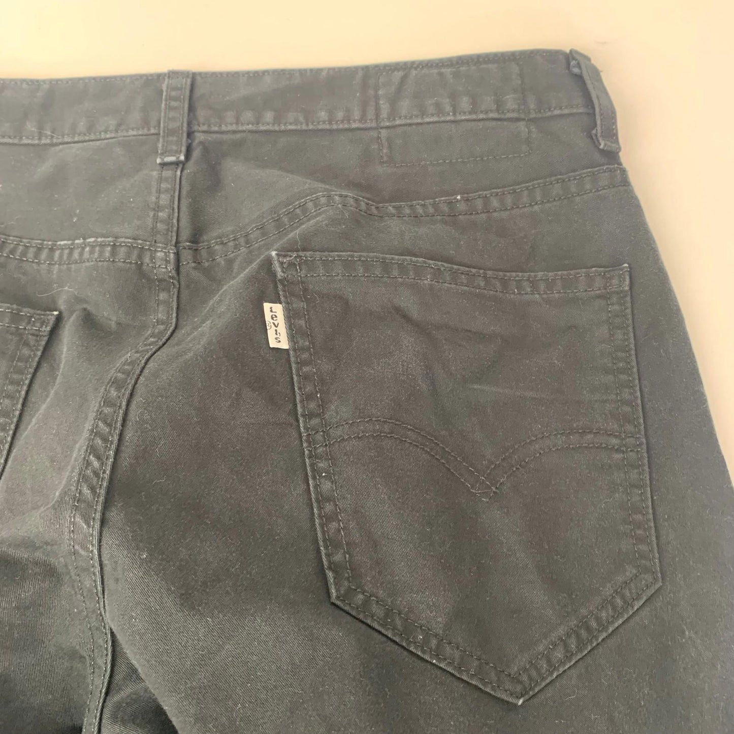 Levi's Original Chino Straight Leg Black Trousers Mens 33x30