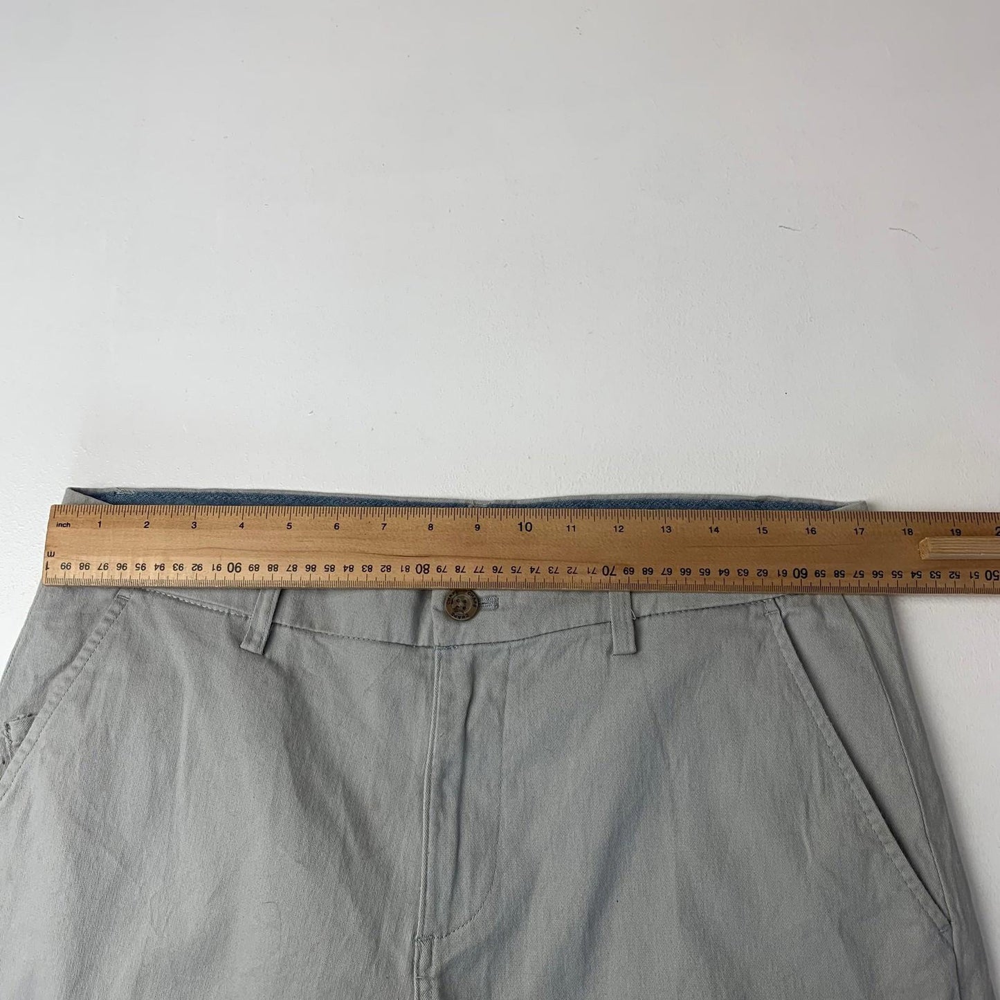 Chaps Coastland Wash Stretch Chino Shorts Grey Mens W35
