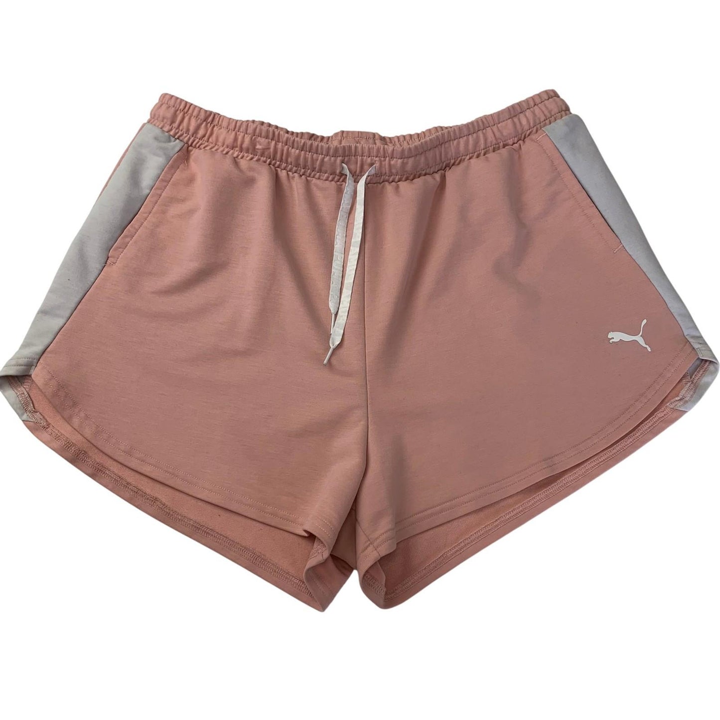 Puma Women's Athletic Relaxed Shorts Pink Grey Drawstring XL