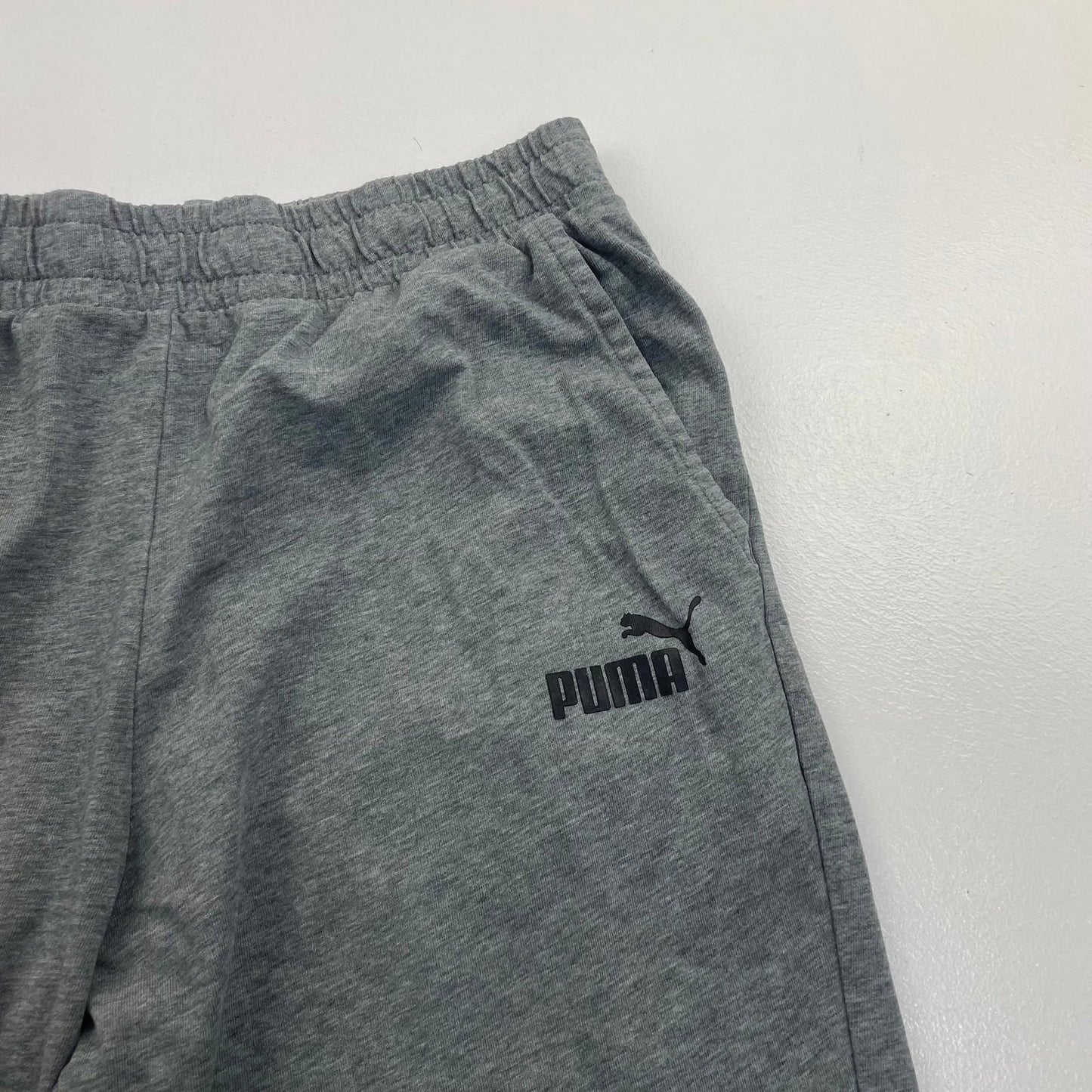 Puma Athletic Activewear Shorts Grey Elastic Waist Drawstring Mens L