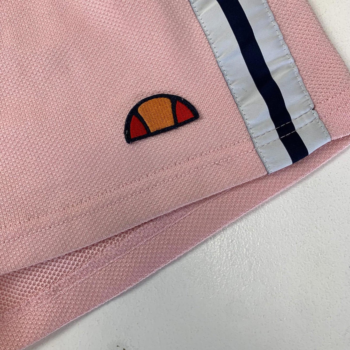 ELLESSE Shorts Pink Retro Stripe Sporty Stretch UK 10