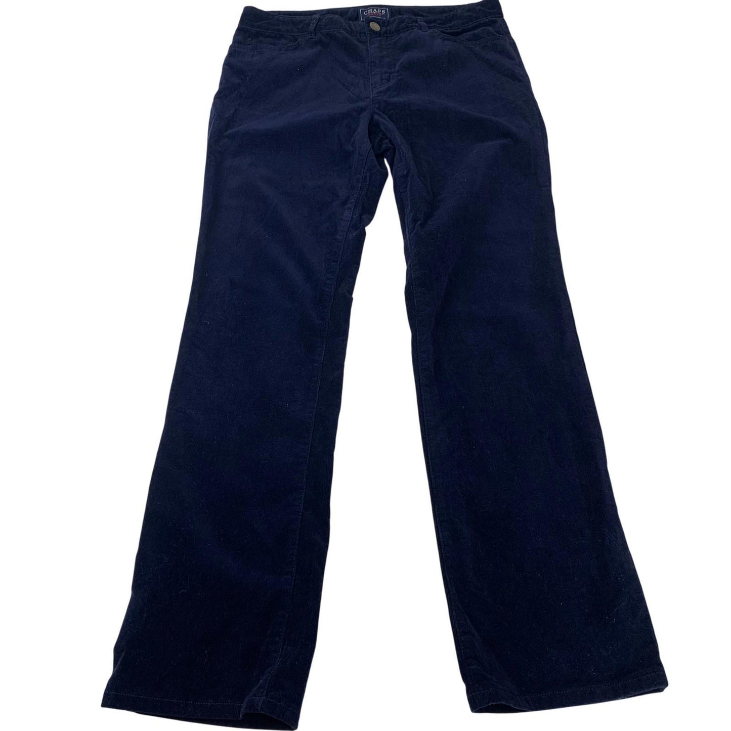 Chaps Denim Trousers Casual Corduroy Navy Blue Women UK 14