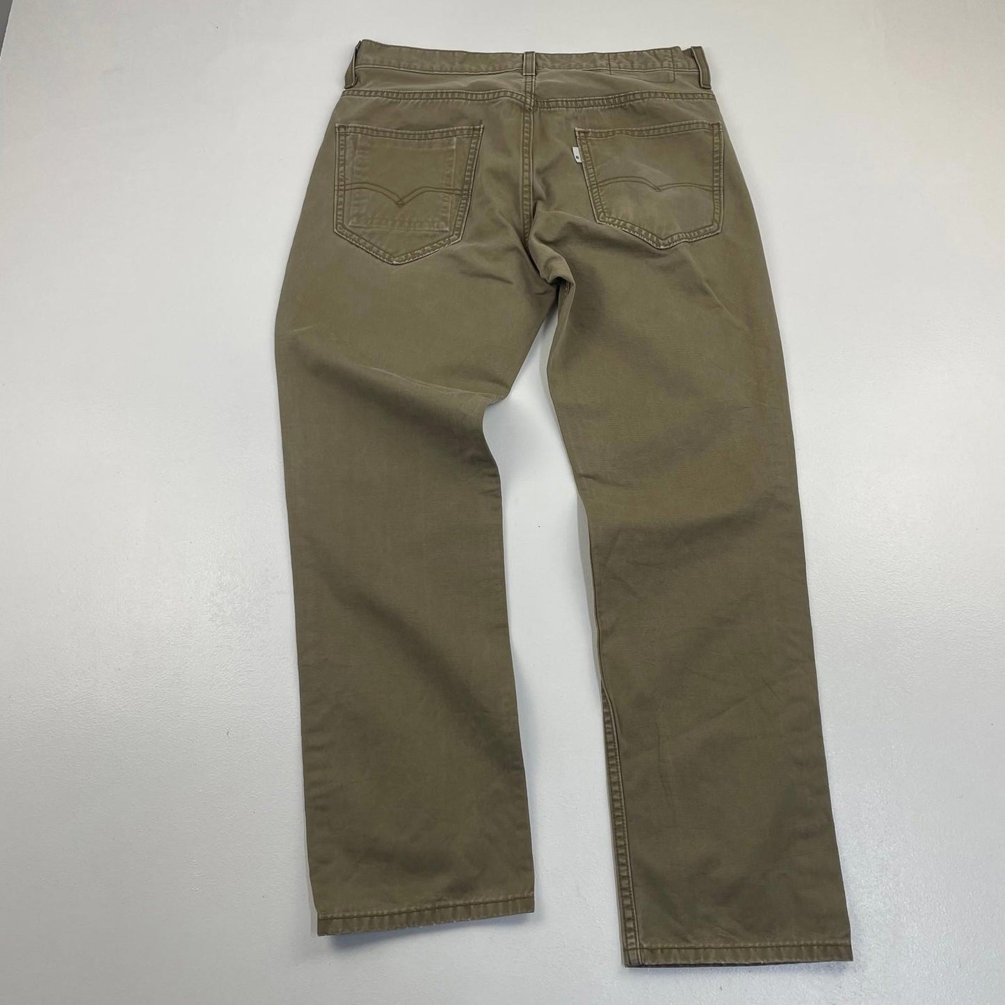 Levi's Straight Leg Khaki Chino Casual Trousers Mens 32