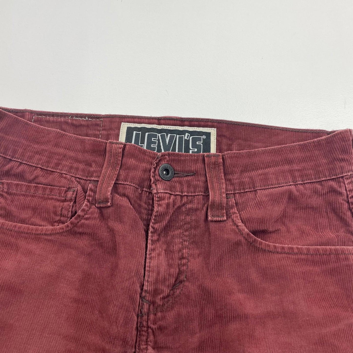 Levi's 511 Skinny Corduroy Trousers Red Mens W28 L30