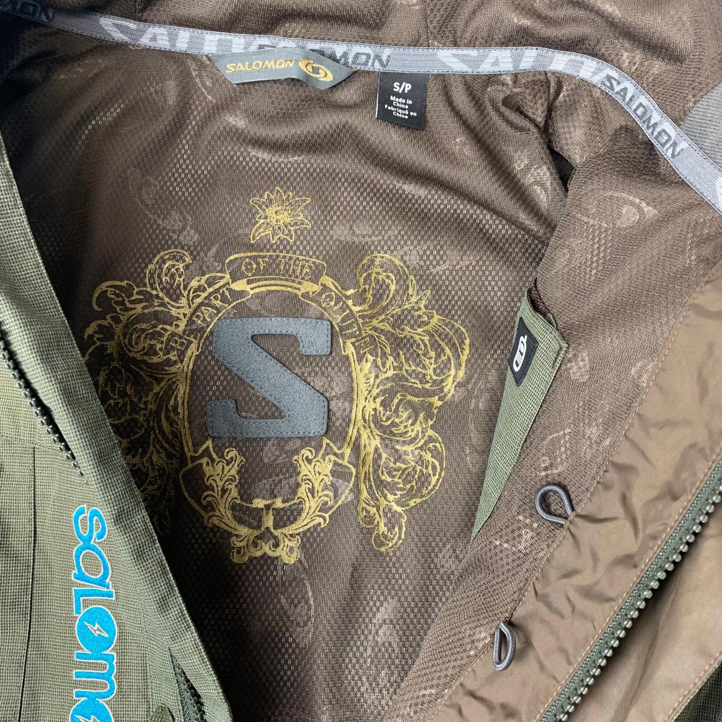 Mens SALOMON Clima Pro Ski Jacket / Khaki Green / Small