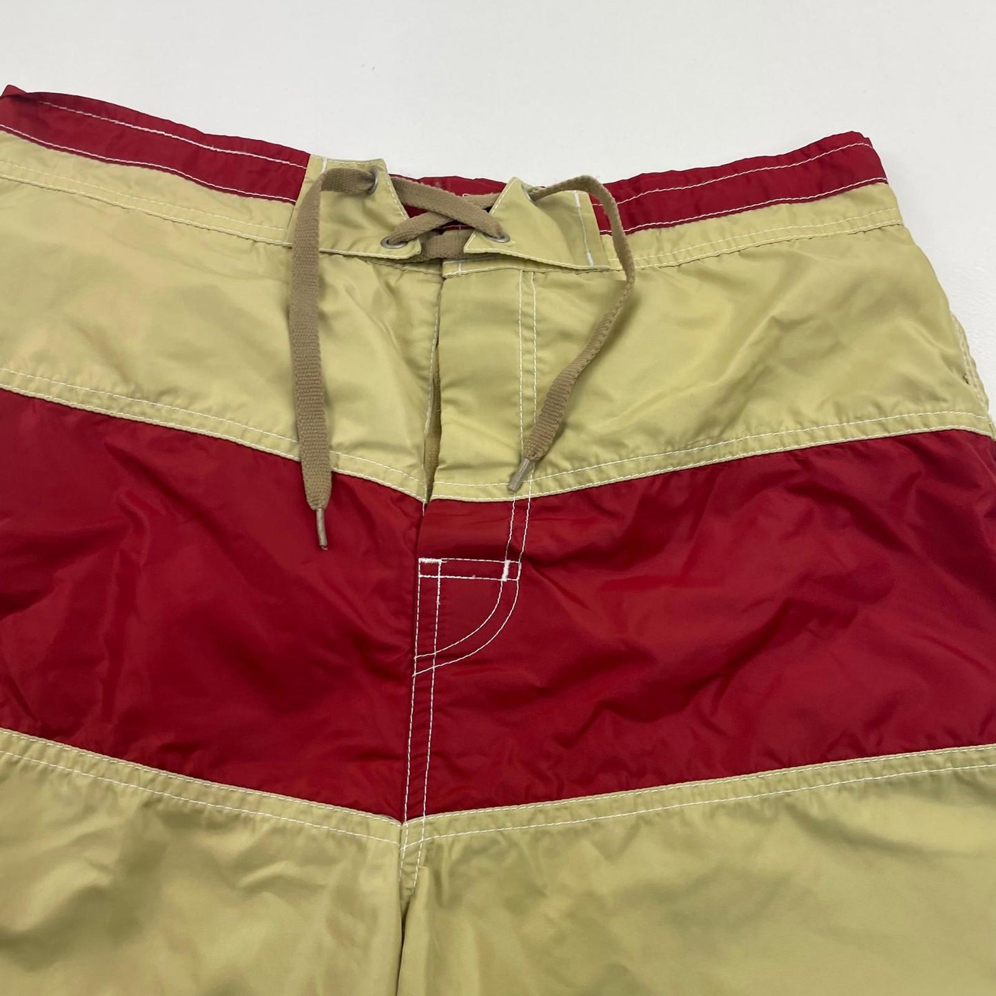 Tommy Hilfiger Swim Shorts Red Beige Colourblock Mens M