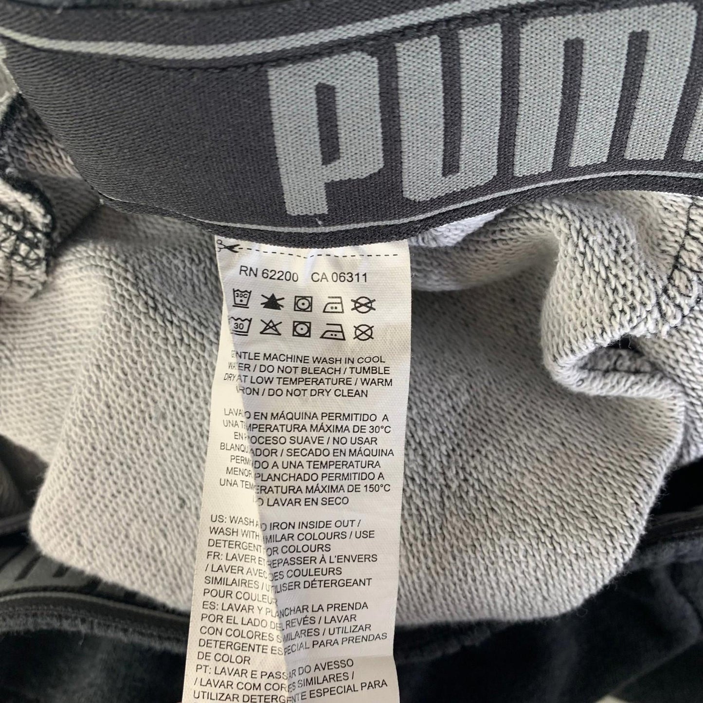PUMA Jogger Sweatpants Elastic Waist Comfort Fit Grey Mens L