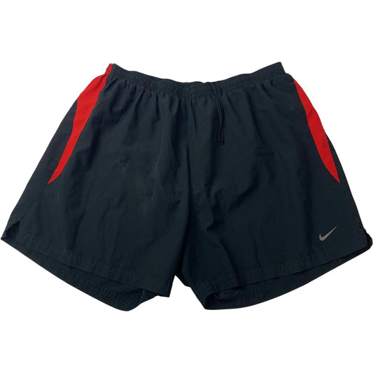 NIKE Dri-Fit Athletic Shorts Contrast Red Black Boys Large