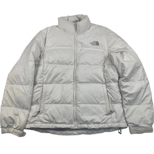 THE NORTH FACE Puffer Jacket White Warm Winter Coat Womens L