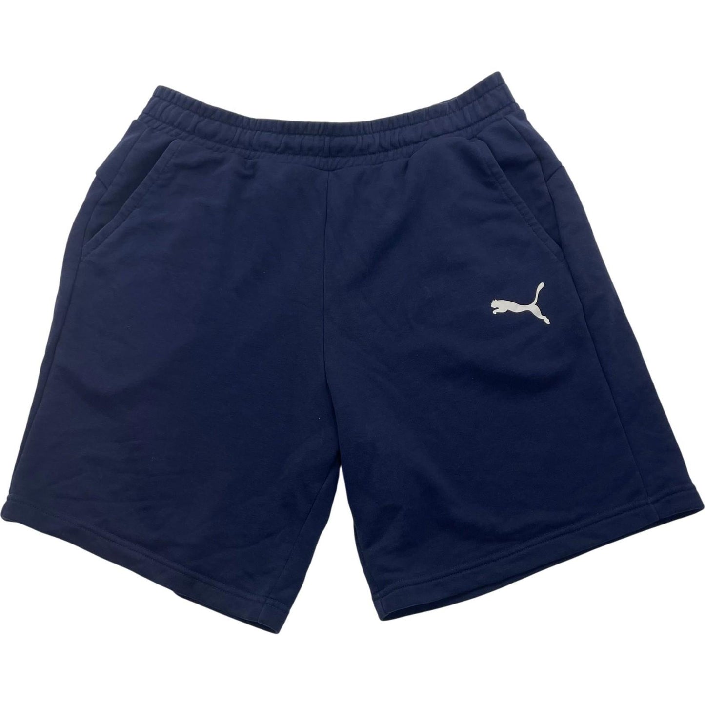 Puma Men's Athletic Shorts Elastic Waist Logo Blue Large