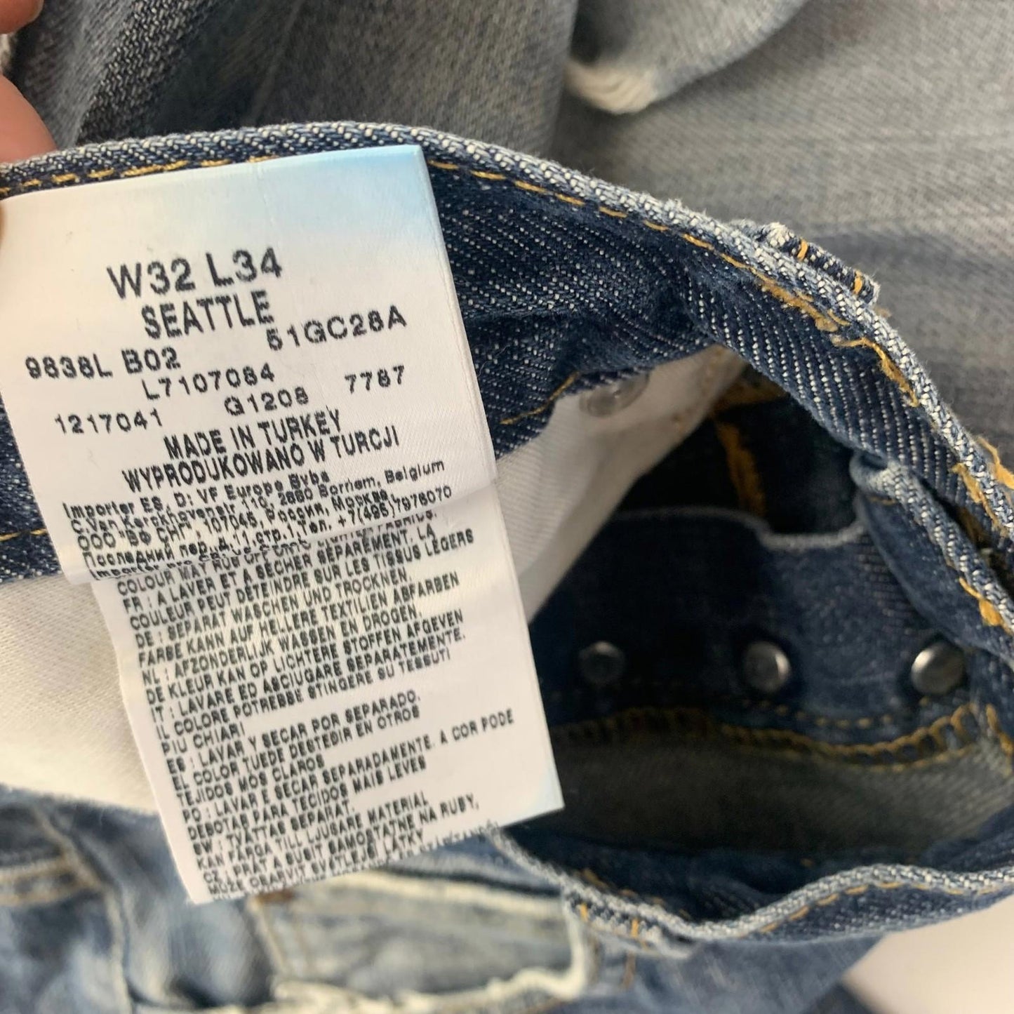 Lee Denim Shorts Distressed Casual Blue Mens W32
