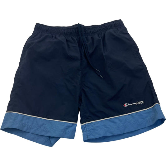 Champion Swim Shorts Quick Dry Two-Tone Navy Blue Elastic Waist Mens Medium