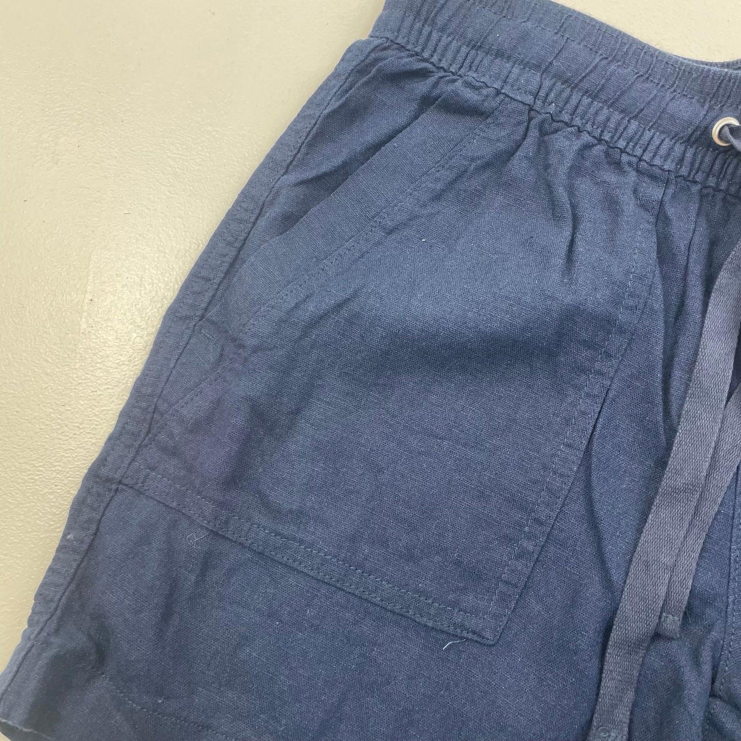 Nautica Shorts Casual Linen Blend Navy Blue Women's XS