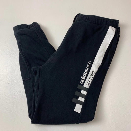 Mens ADIDAS NEO Joggers / Black / Small / Jogging Bottoms / Ankles 25” inside l