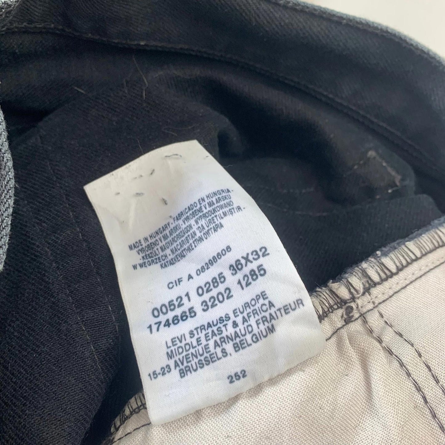 LEVI'S 521 Jeans Regular Fit Straight Leg Black Mens W36 L32
