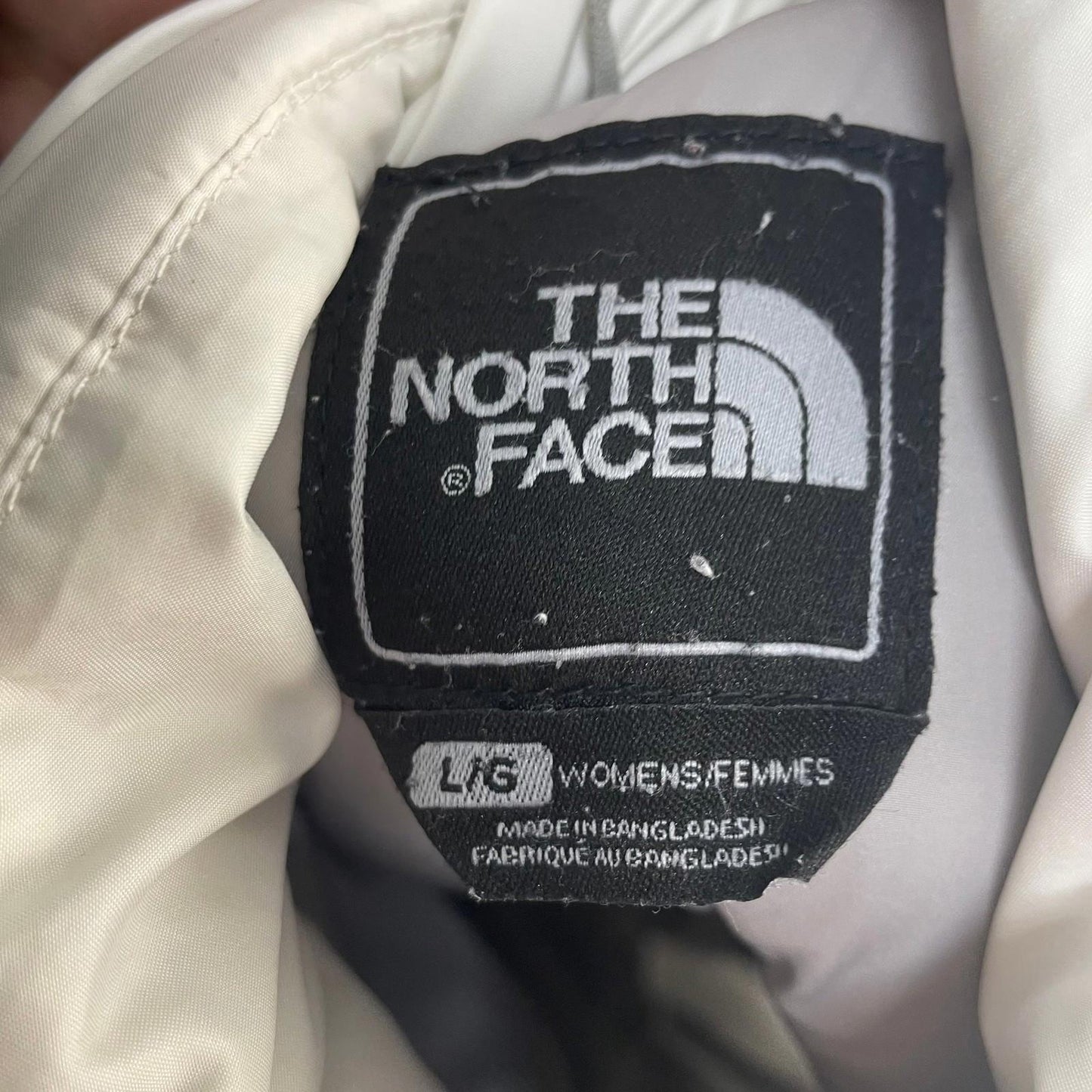 THE NORTH FACE Puffer Jacket White Warm Winter Coat Womens L