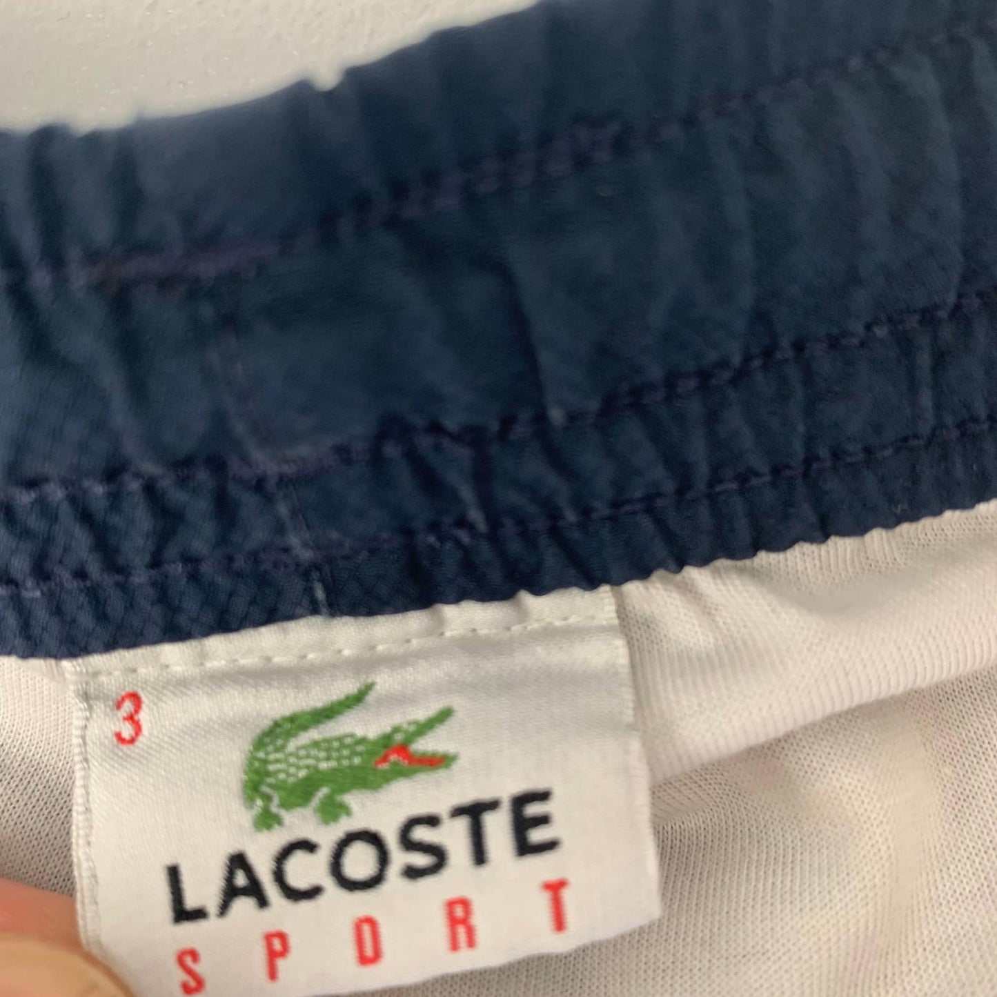 LACOSTE SPORT Bermuda Shorts Logo Navy Blue Mens Size 3 / Small