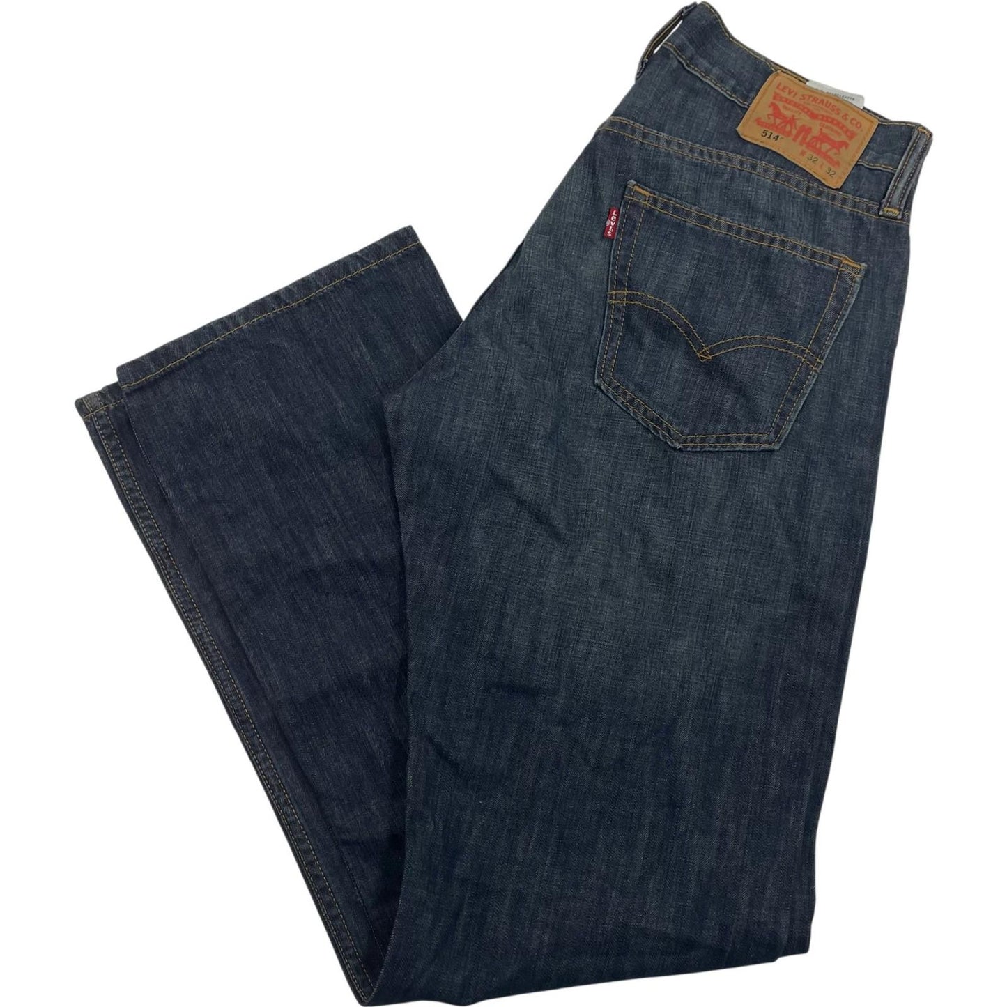 LEVI'S 514 Slim Straight Jeans Mid Wash Denim Classic Style Blue Mens W32 L32
