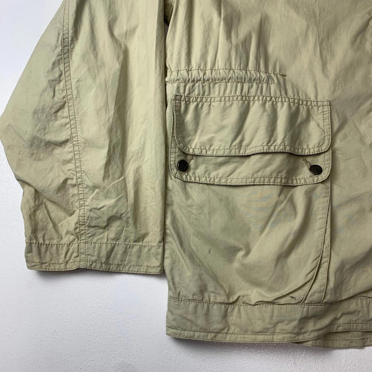 Tavarner Custom Jacket Casual Beige Button-Up Lightweight Mens Medium