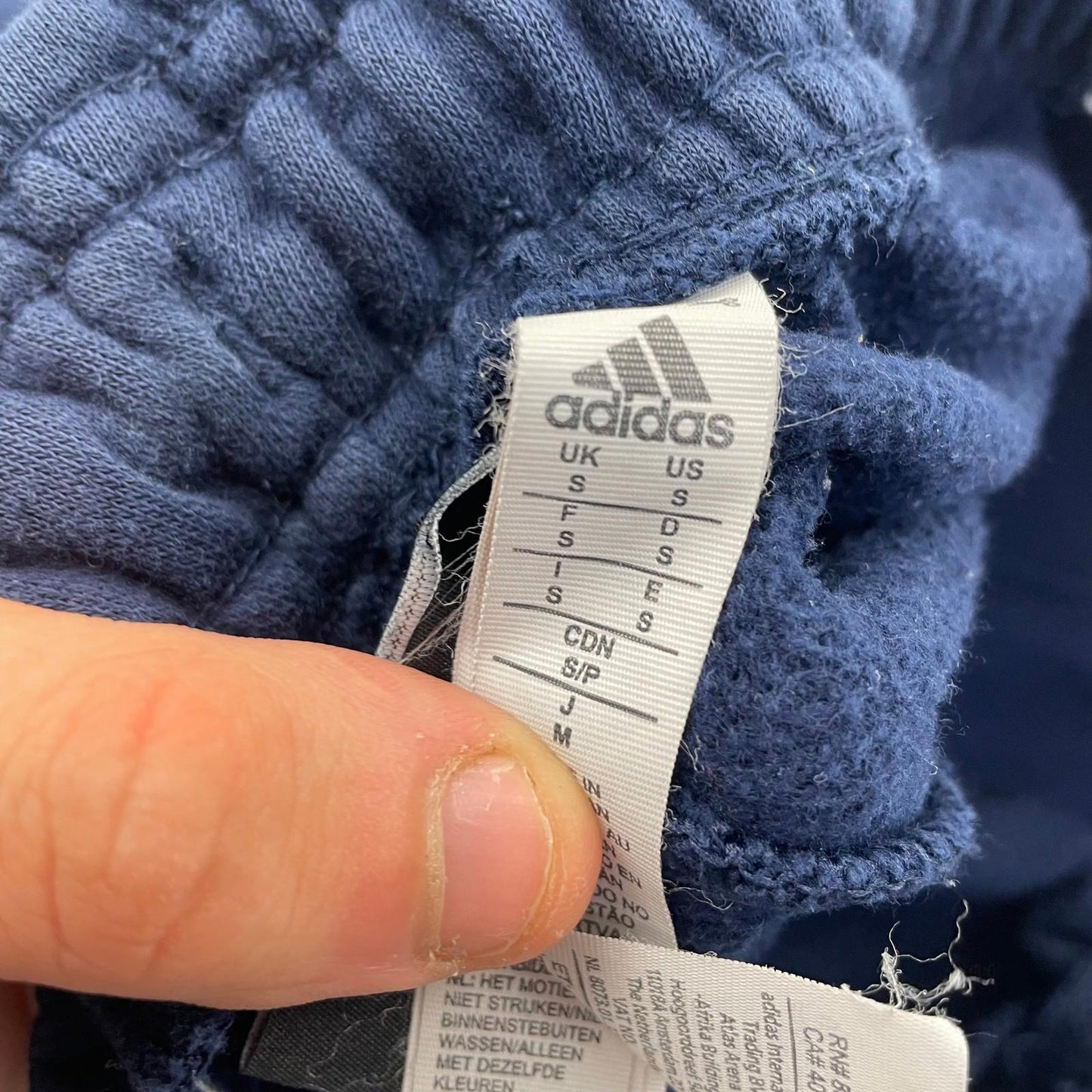 Adidas Track Pants Joggers Stripe Navy Blue Mens UK S