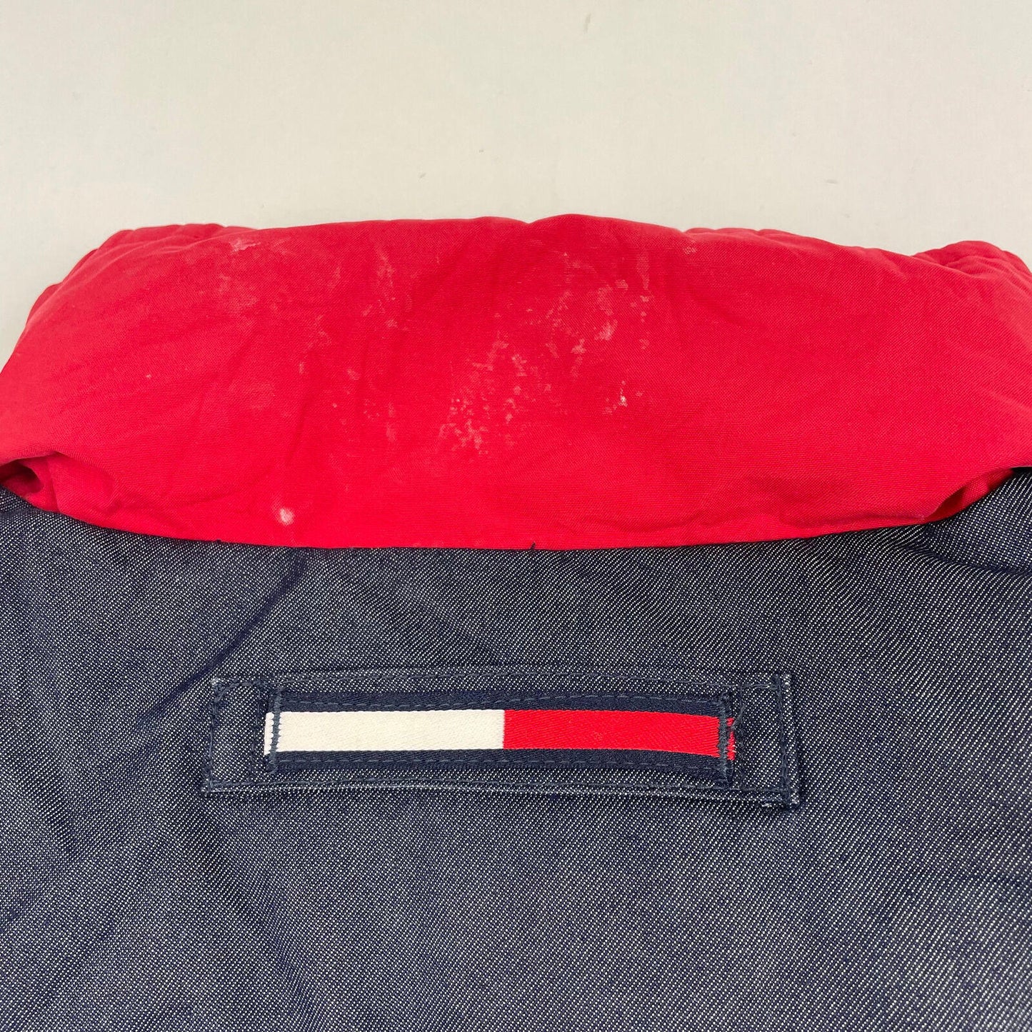 Women’s TOMMY HILFIGER Red & Denim Gilet Puffer Jacket , Size Medium