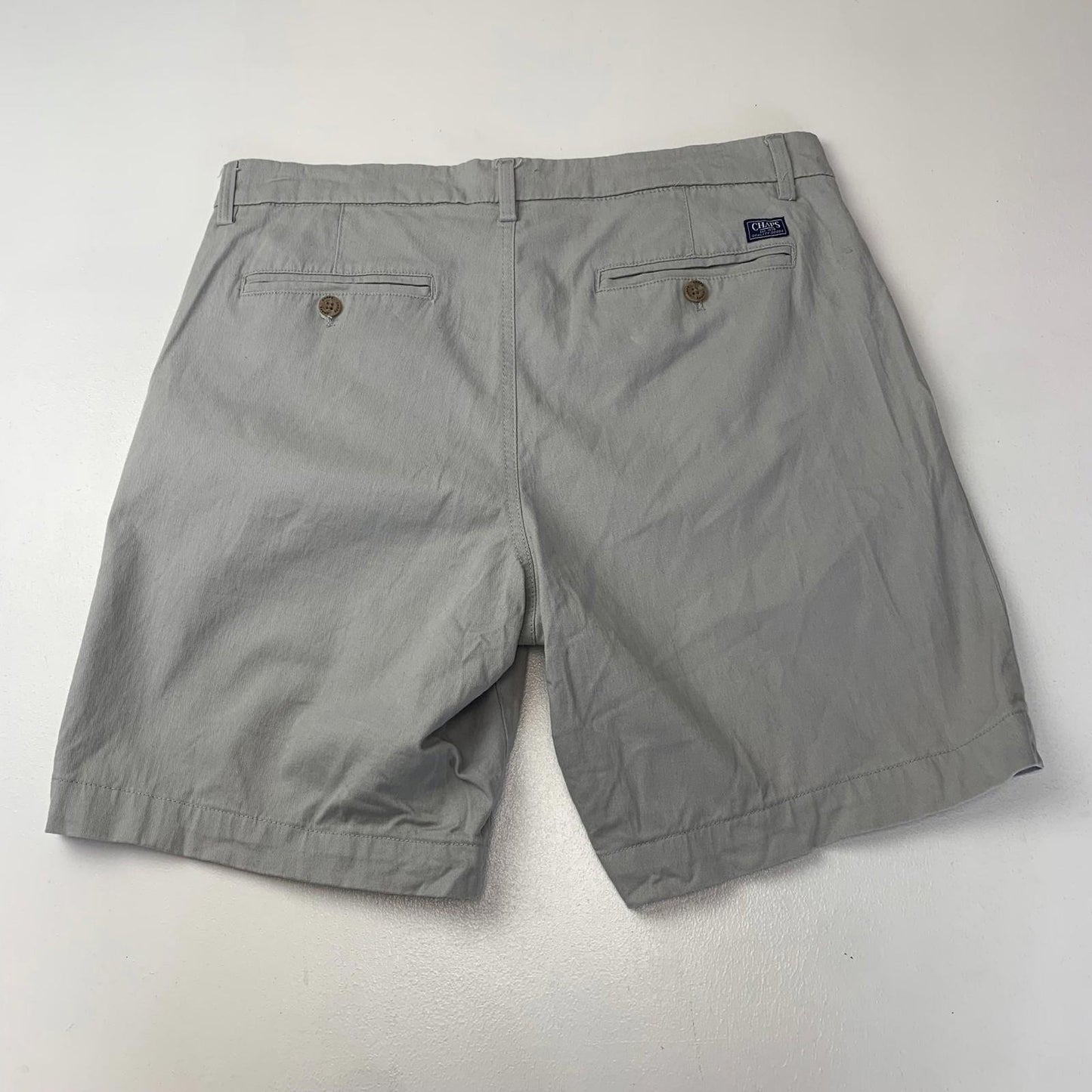 Chaps Coastland Wash Stretch Chino Shorts Grey Mens W35
