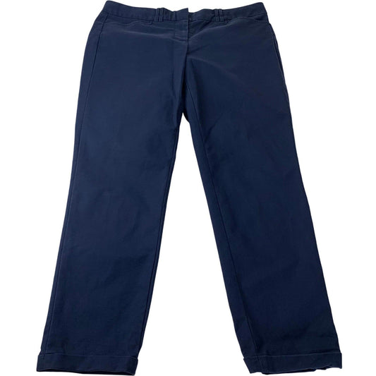 Tommy Hilfiger Parker Trousers Straight Leg Chino Navy Blue Women UK 16