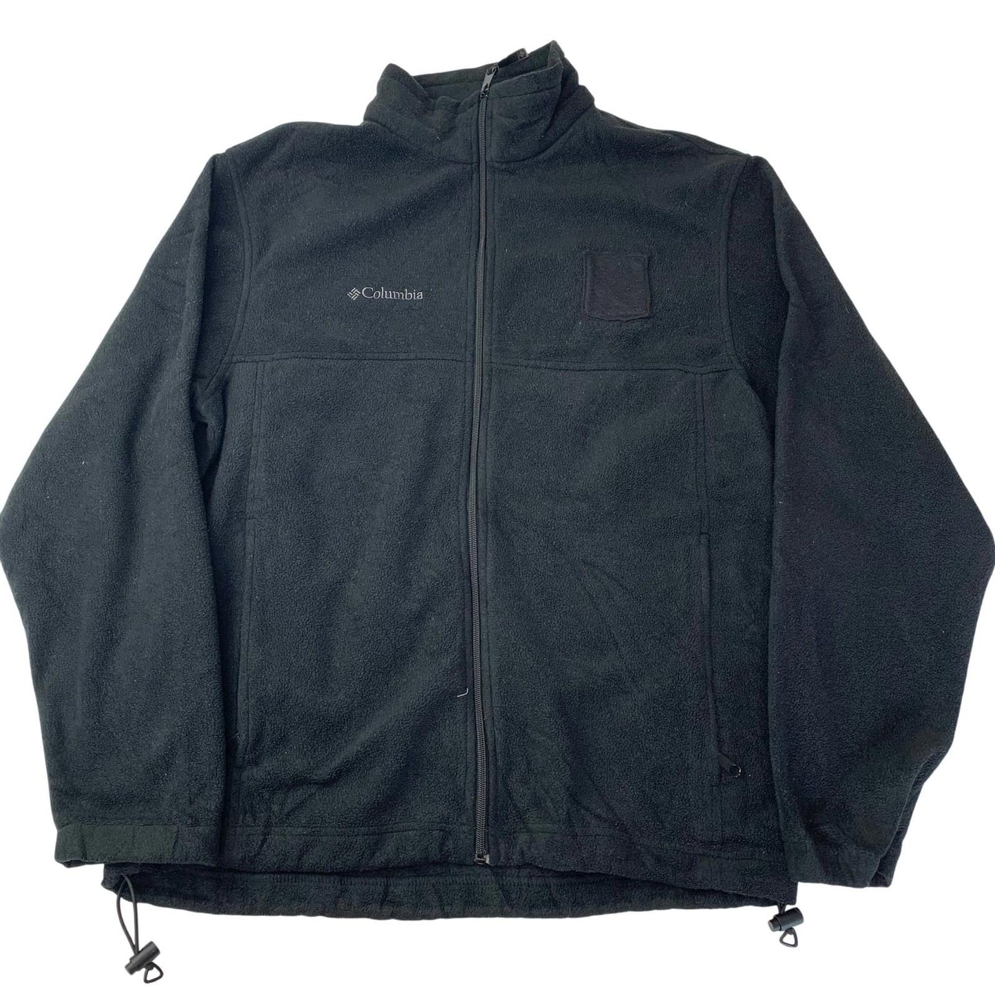 Columbia Fleece Track Jacket Black Full Zip Mens Large