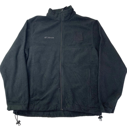 Columbia Fleece Track Jacket Black Full Zip Mens Large