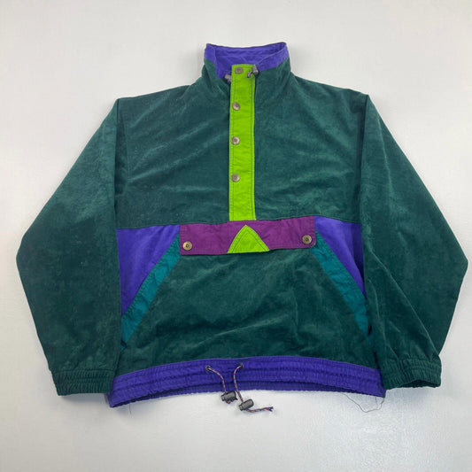 Women’s Vintage 90’s Funky Velour Multicoloured Track Jacket , Size L