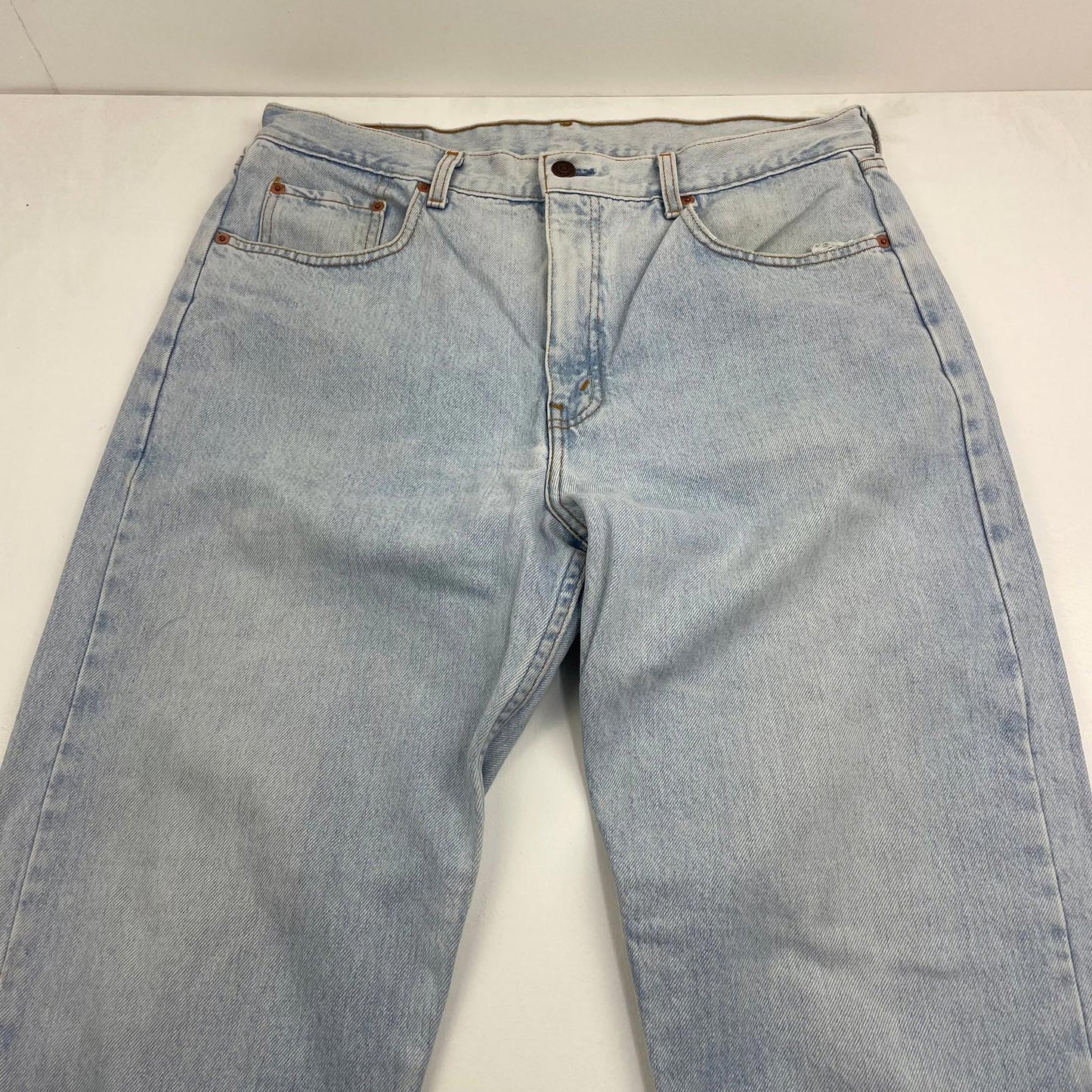 Levi's Original Fit Straight Leg Jeans Light Wash Denim Blue Mens W34 L32