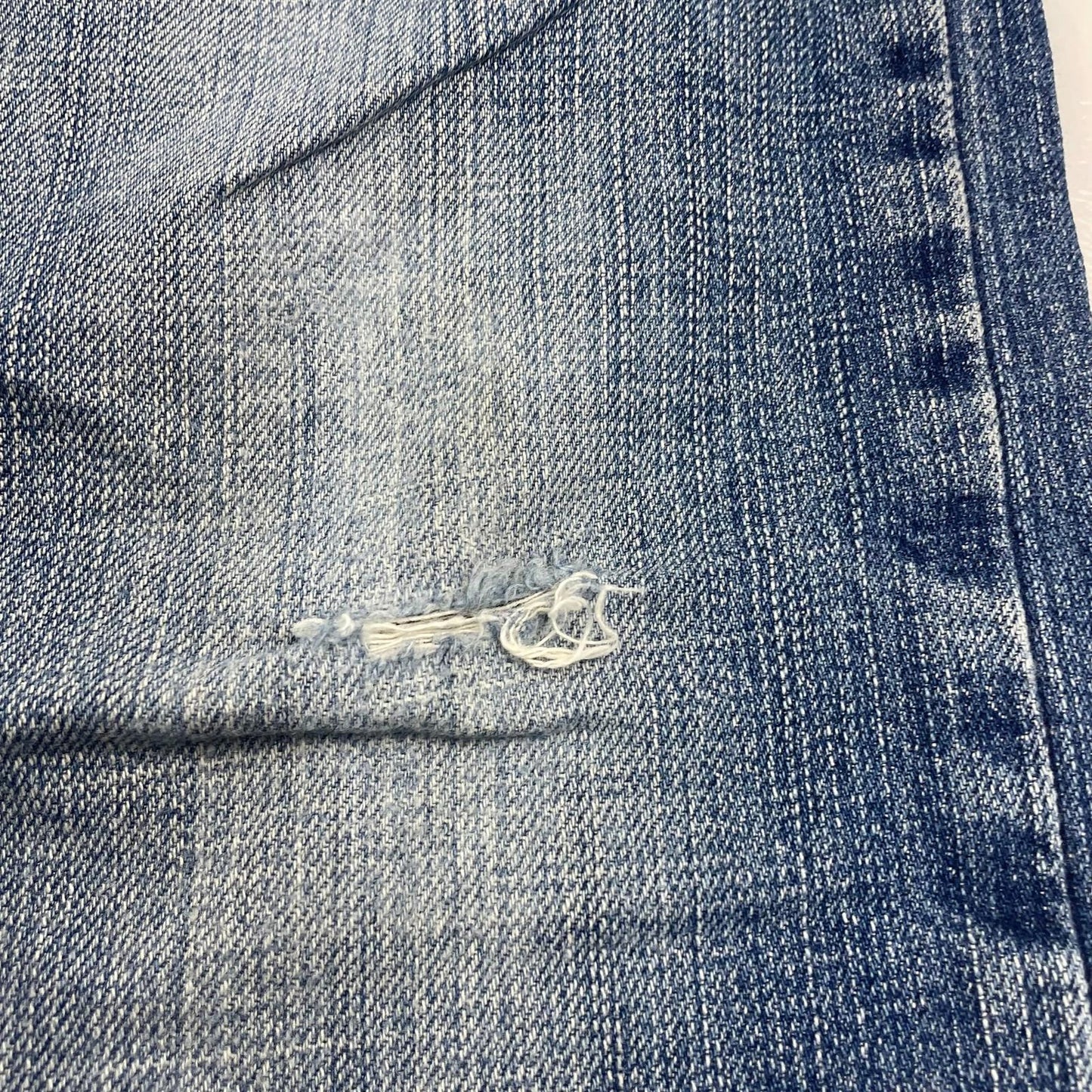 LEVI'S 514 Jeans Slim Straight Fit Distressed Blue Cotton Mens W36 L32