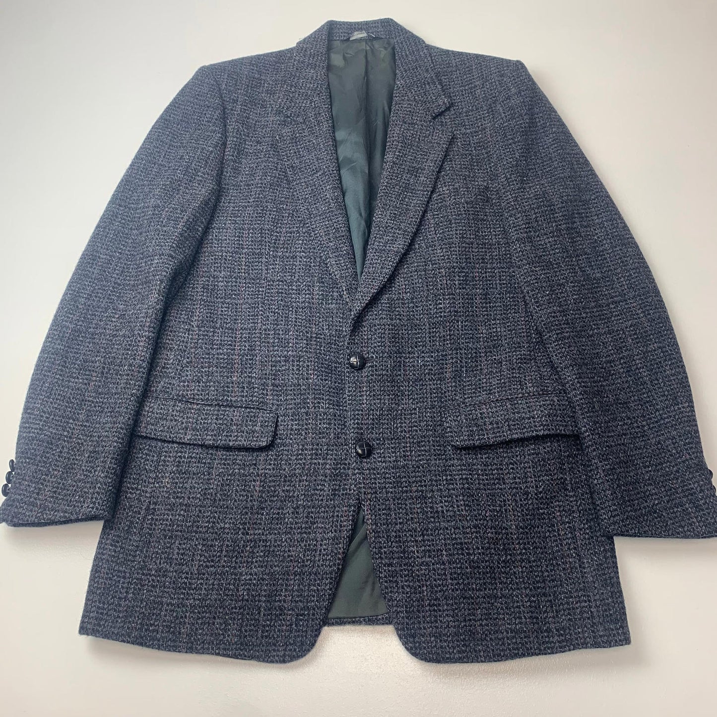Mens MOORES Harris Tweed Jacket / Grey Fleck / 42 Tall