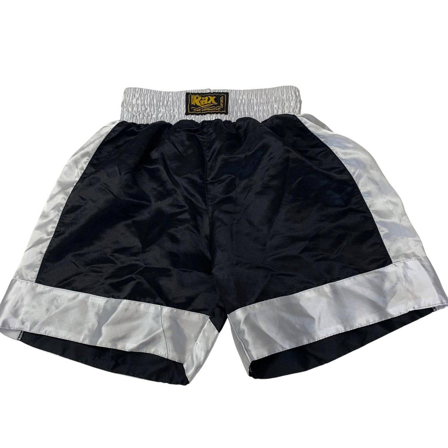 RAX SPORTS Boxing Shorts Athletic Black Silver Boys 11/12 Years