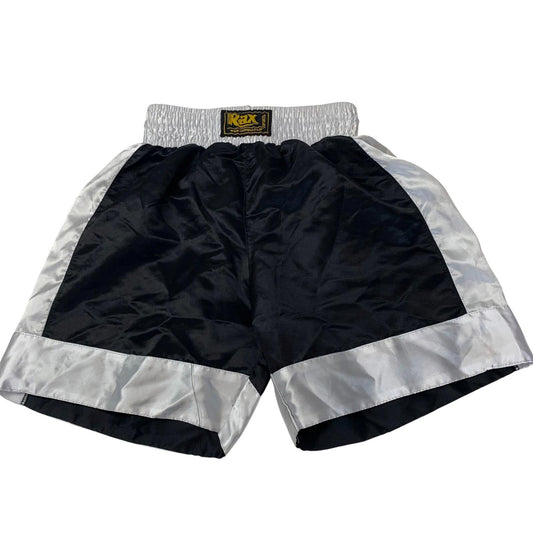 RAX SPORTS Boxing Shorts Athletic Black Silver Boys 11/12 Years
