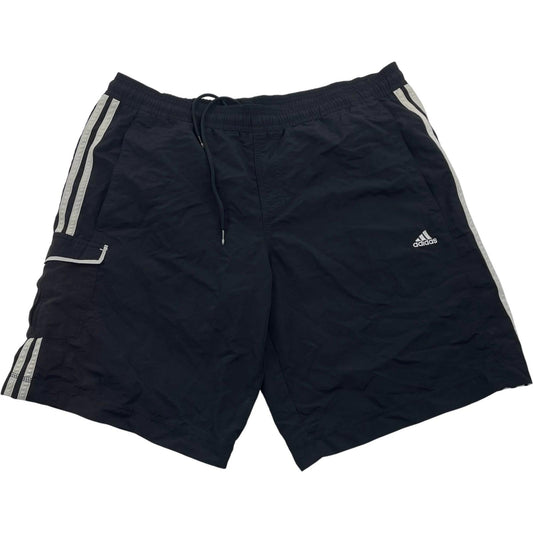 Adidas Activewear Shorts Elastic Waist Black Striped Athletic Mens Size L