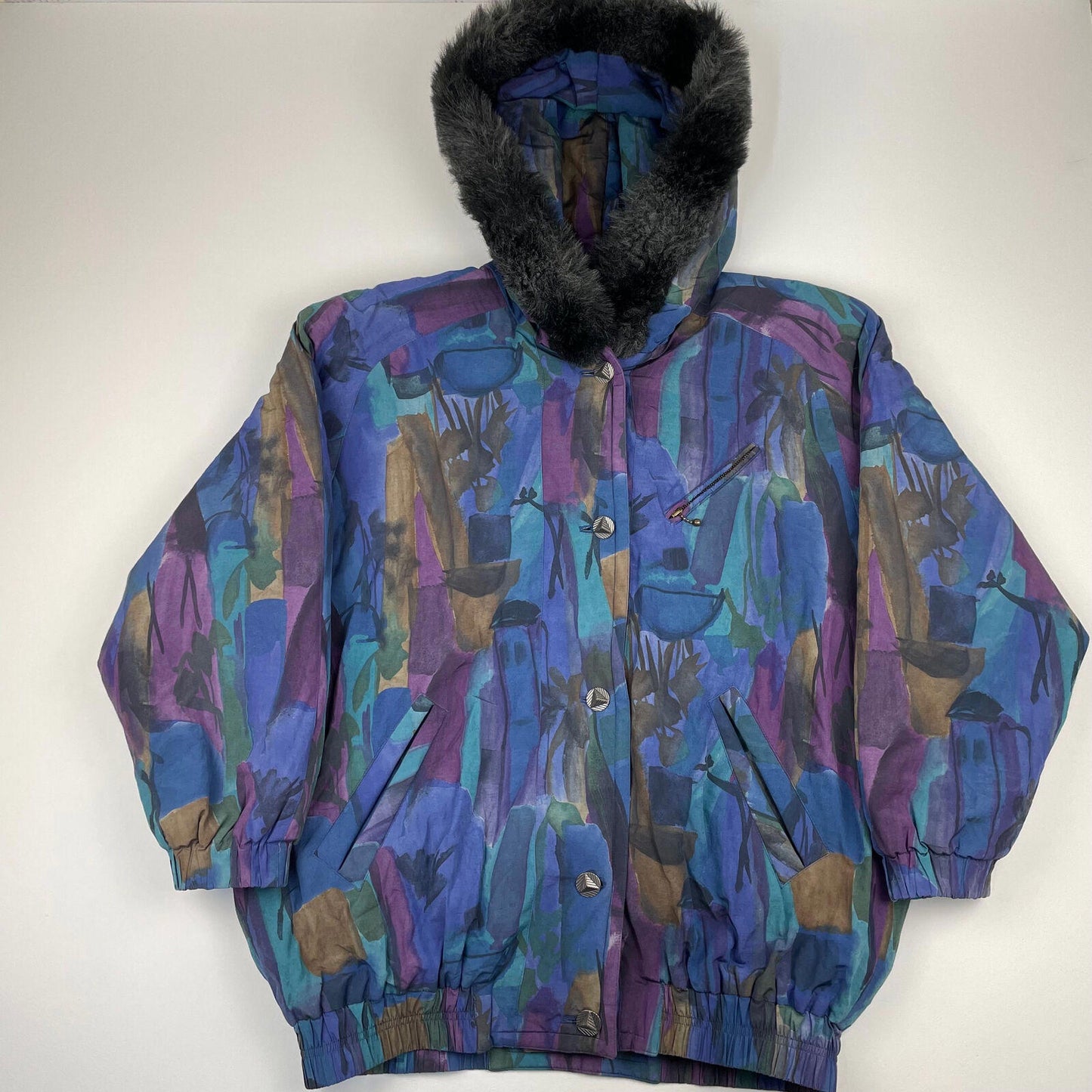 Women’s Vintage Funky Print Pattern Jacket , Size UK 14